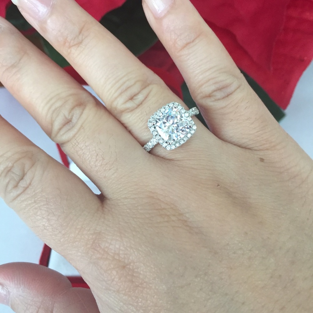 Size 7  925 sterling Silver Wedding Rings - Picture 3 of 4